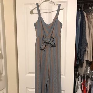 Striped tie front jumper